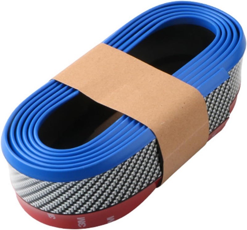 EOHMAK Car Front Bumper Protector Self-Adhesive Auto Splitter Body Spoiler Skirt Rubber Bumper Lip Trim Spoiler 2.5M/8.2ft(Carbon Fiber red Edge) - Image 5